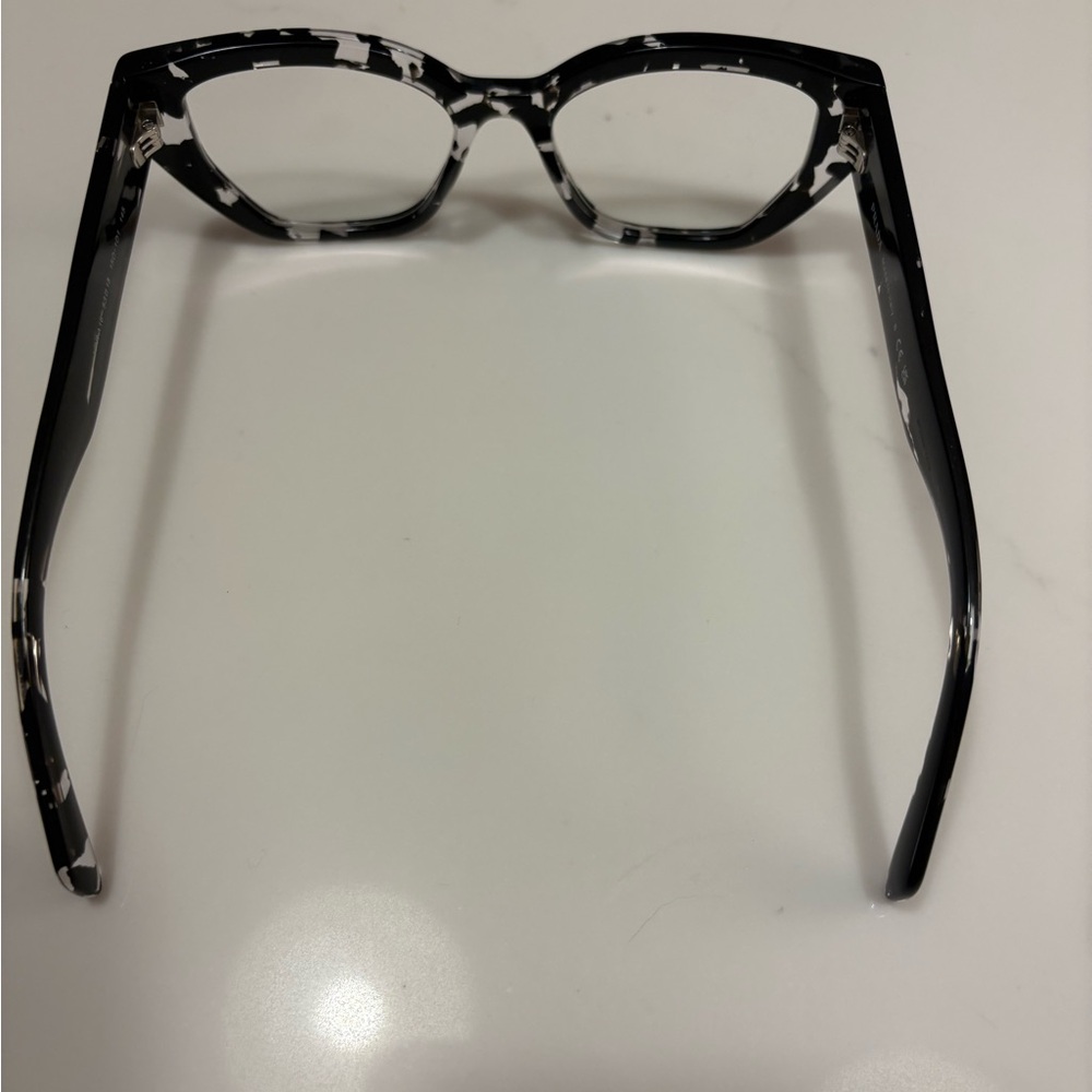 Prada Women's Black and Clear Patterned Glasses - Picture 8 of 9